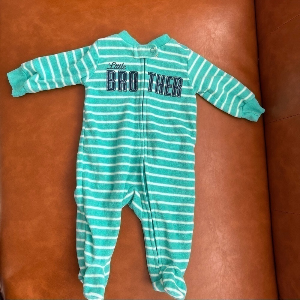 Carter's Baby Boy “Little Brother” Zip Fleece Sleep & Play 3m